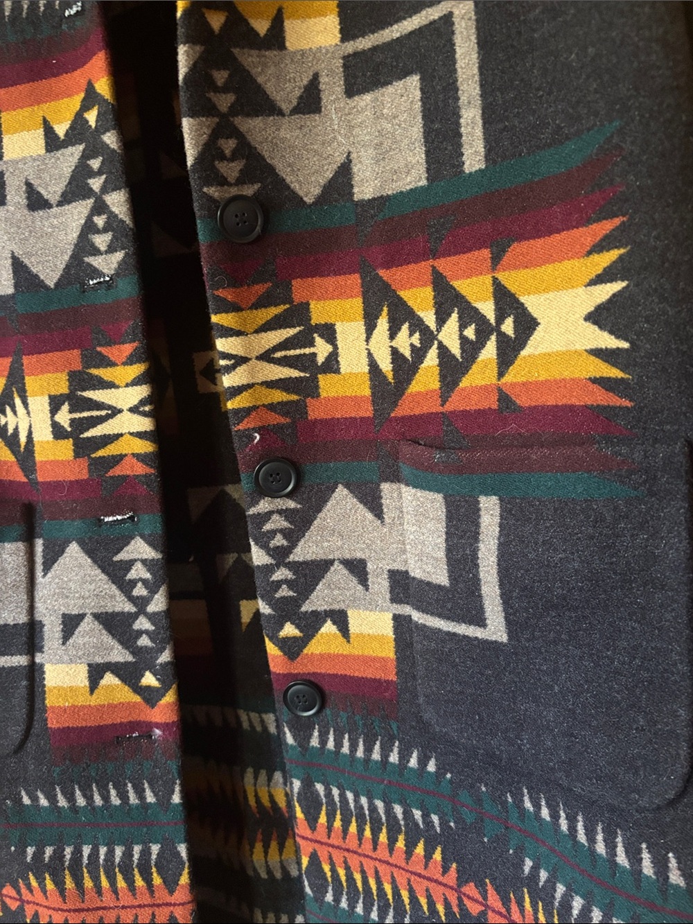 Pendleton Made in USA Wool Southwestern Blanket Coat – Medium - Picture 4 of 7